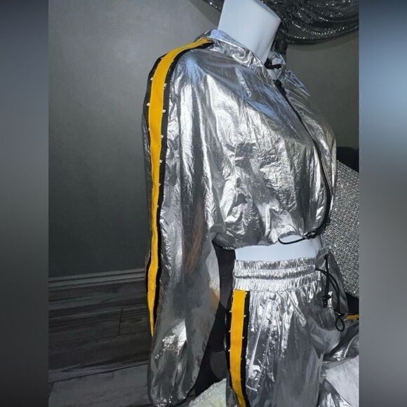 LF Brand Metallic Jumpsuit Set-One of a Kind - Picture 2 of 12